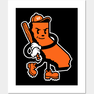 Bay Area 'San Francisco Baseball State' Fan T-Shirt: Hit It Out of the Park with NorCal Style and Mascot Charm! Posters and Art